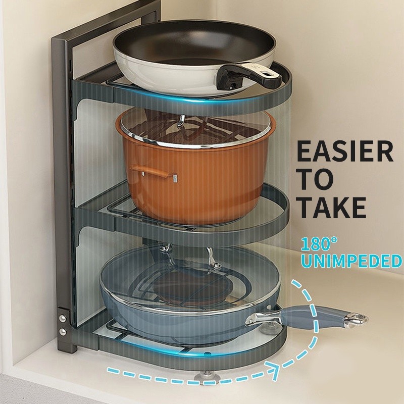 Rak Panci Bawah Kolong Dapur Rak Pot Stainless Steel Rak Panci Susun Rak Kolong Dapur Rak Adjustable