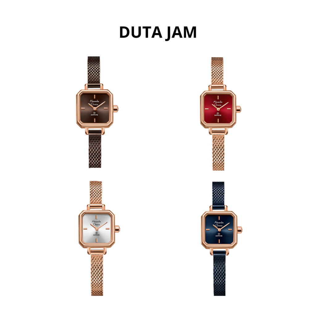 JAM TANGAN WANITA ALEXANDRE CHRISTIE AC2B36 AC 2B36 LHB MINI PETITE SAPPHIRE ANALOG MESH  SAPPHIRE