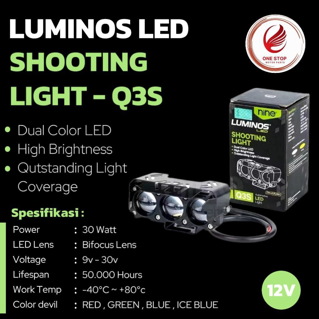 OTOMAX LAMPU TEMBAK SOROT ASLI ECO9 4 MATA DAN Q3S 3 MATA MINI LASER DEVIL EYES MOBIL MOTOR ORIGINAL