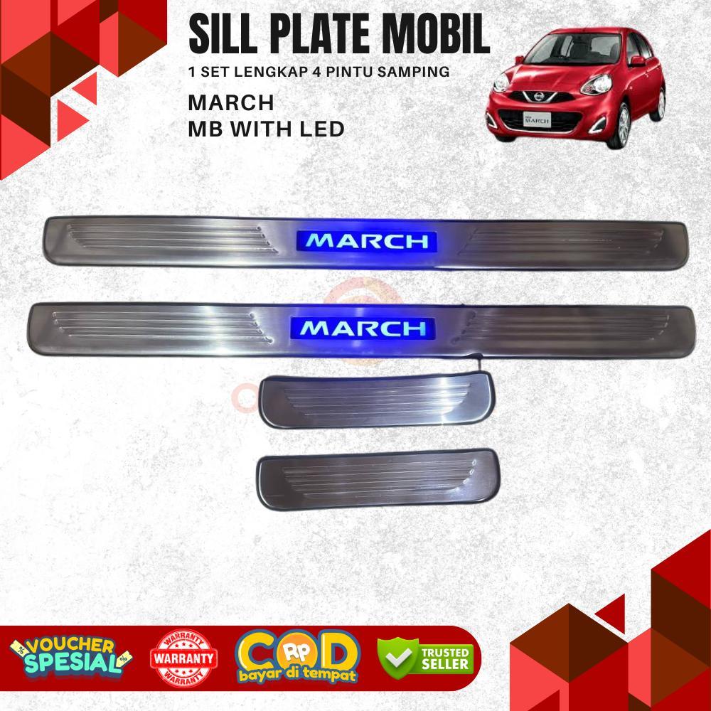 Sillplate Premium Pintu Mobil Nissan March, Samping (4 pcs) / Belakang-E195