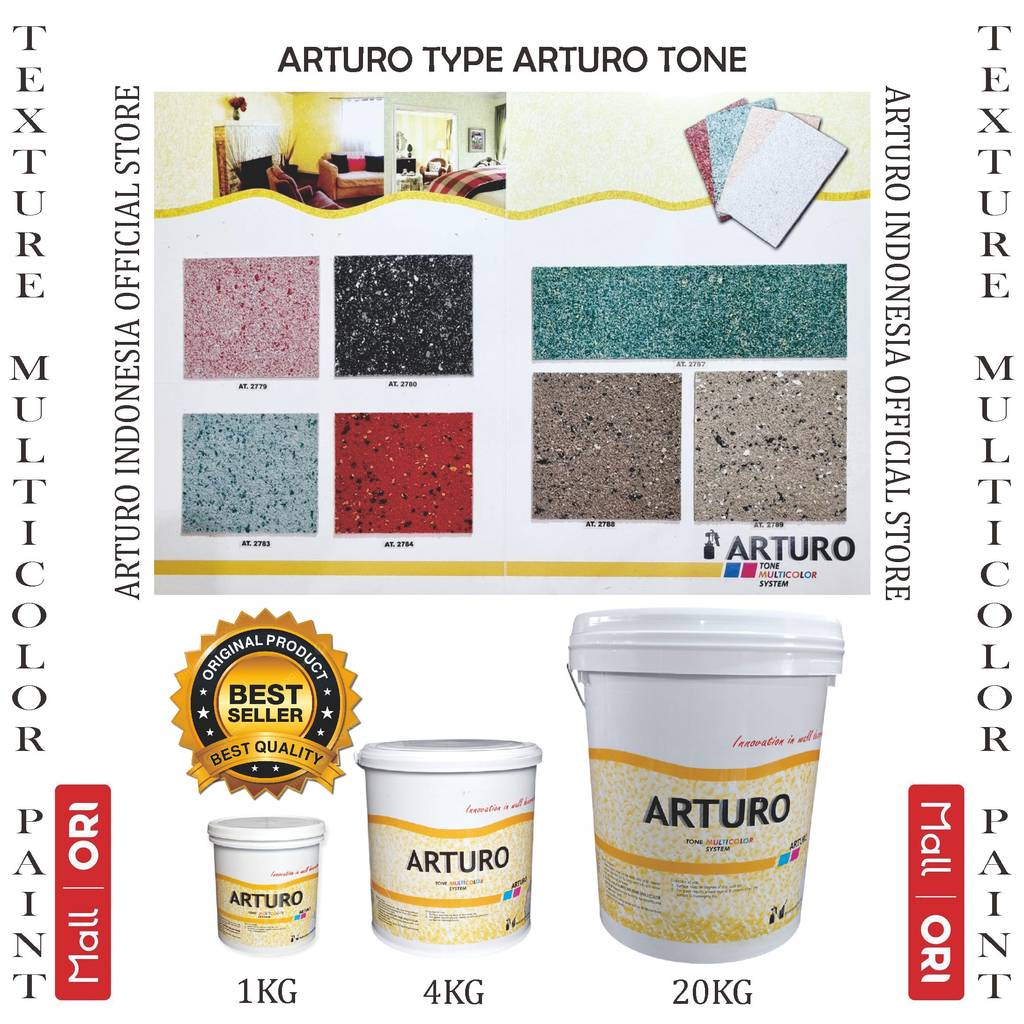 ARTURO Type Arturo Tone Pail 20kg Cat Texture Tone Flakes Tekstur Multicolor Kemasan Ukuran (PAIL)