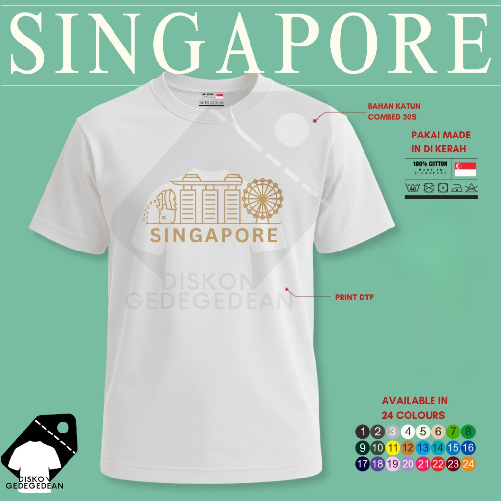 Kaos Oleh Oleh Singapore Singapura  Baju Oleh-oleh Singapore Singapura Kaos Souvenir Singapura Singa