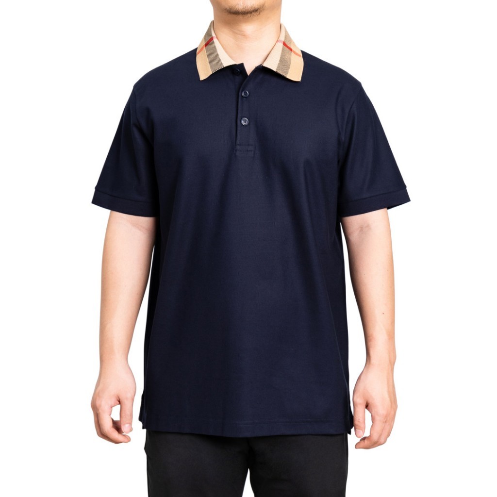 Cody check collar polo shirt navy ( men ) C1435