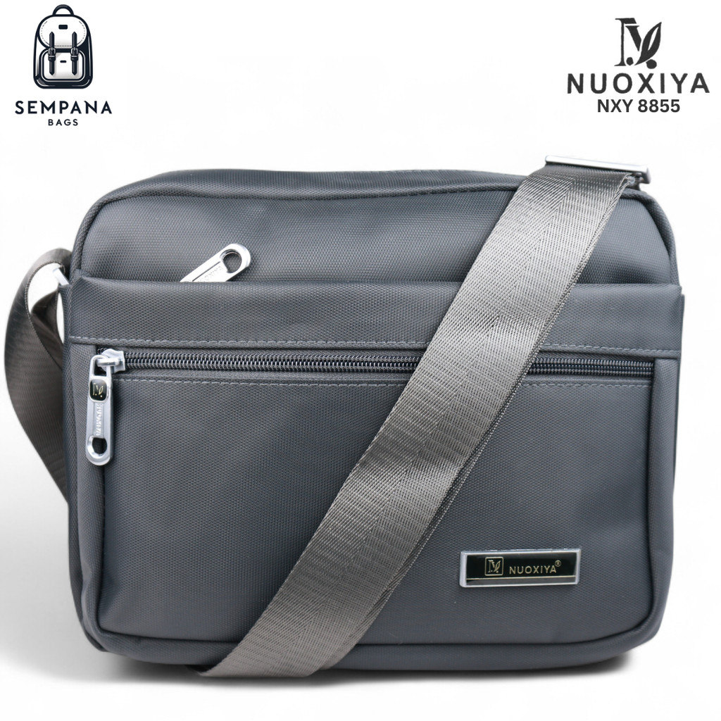 NUOXIYA NXY 8855 Tas Selempang Serbaguna / Messenger Bag Warna Abu - Abu Unisex