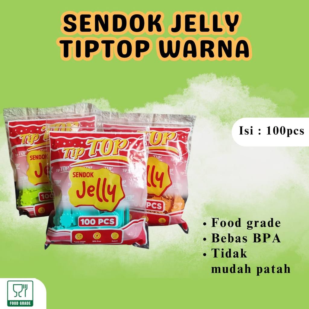 Sendok Jelly Bening / sendok puding / sendok jelly warna /sendok plastik kecil