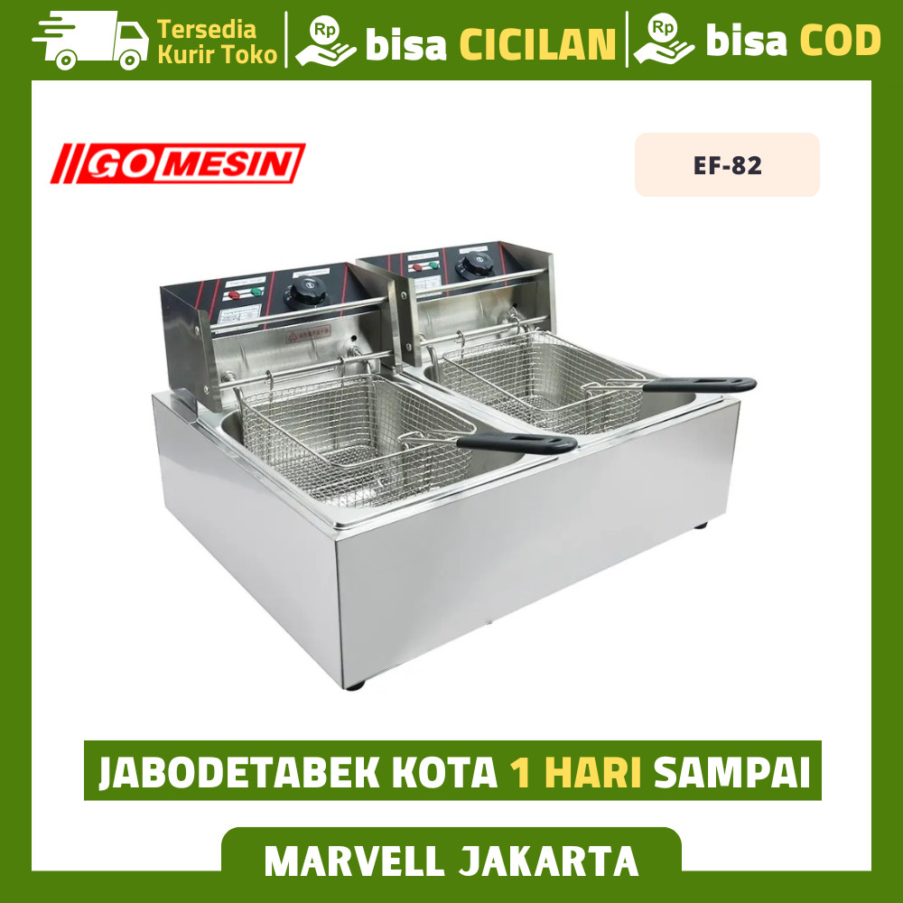 Deep Fryer Listrik Gomesin EF-82 Electric Deep Fryer 2 Tank Garansi Resmi