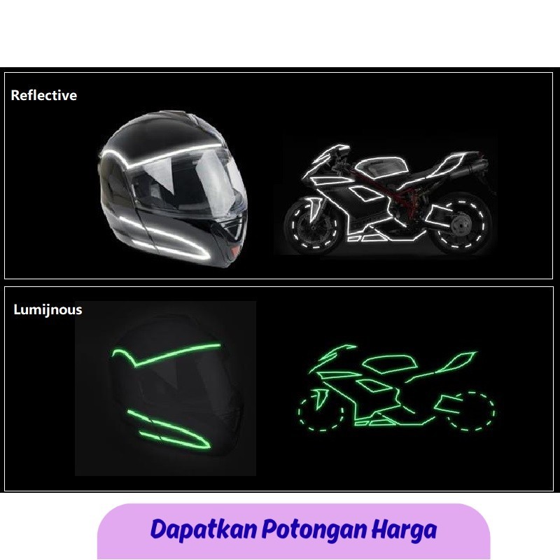SSN Reflective Add Luminous Helmets Motorcycles Car-body Decorative Self-adhesive Tape Self-luminous