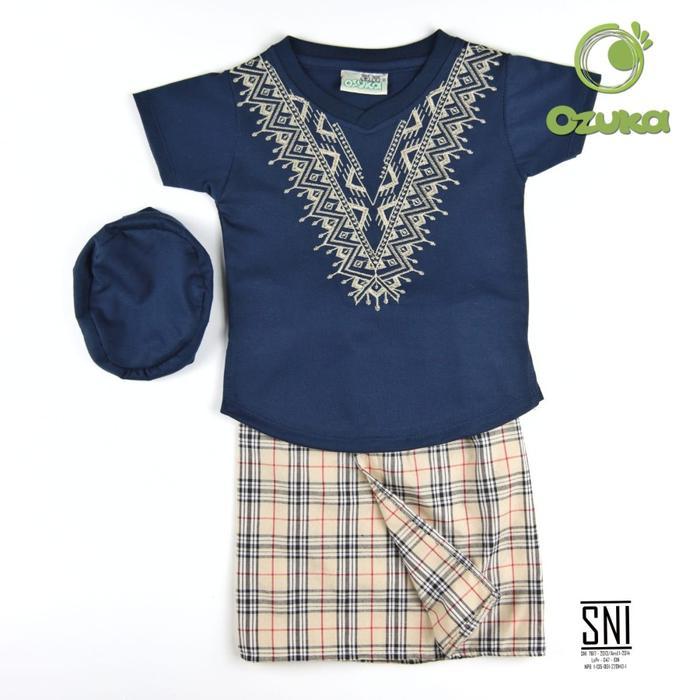 Ozuka Baju Koko Bayi Laki 0 6 Bulan Pakaian Muslim Aqiqah Sarkoci Mall Baby Bordir Katun Nyaman Peci
