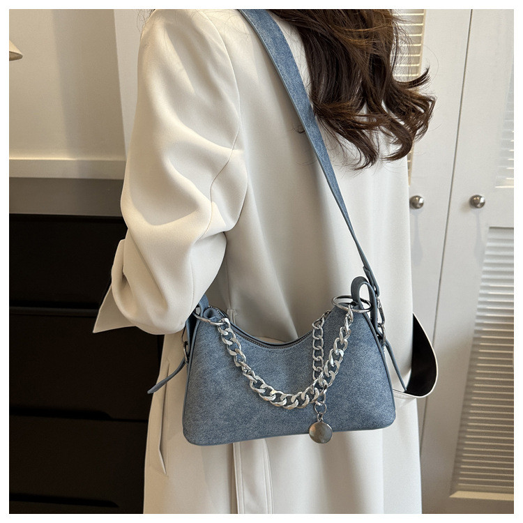 Lyra Denim Chain Shoulder Bag Tas Wanita Jeans Tas Kecil