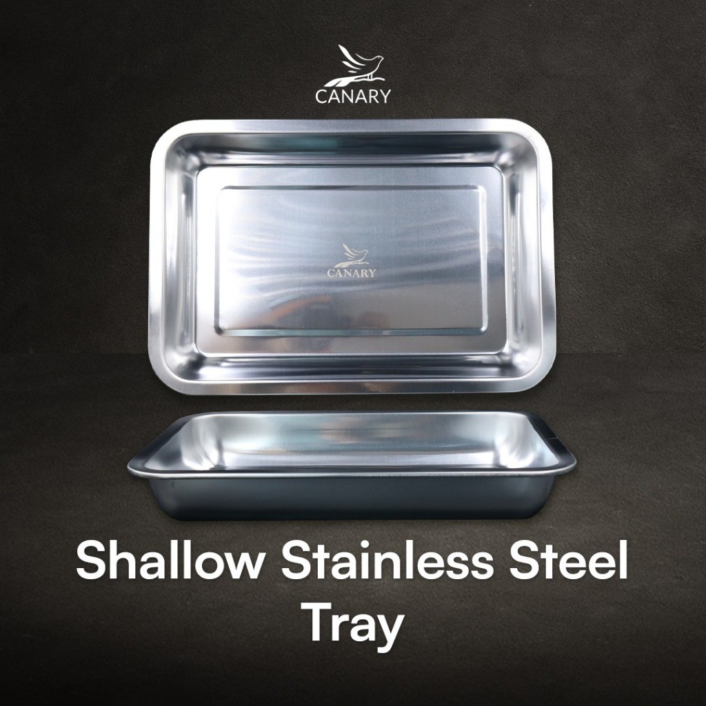 CANARY - Nampan Stainless Steel Ceper Tebal Aesthetic Persegi Panjang Anti Karat Premium Baking Tray