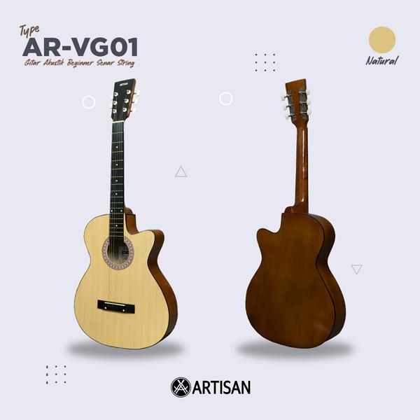 ARTISAN Gitar Akustik Beginner AR - VG01 Senar String Guitar - Natural, Promo  Original