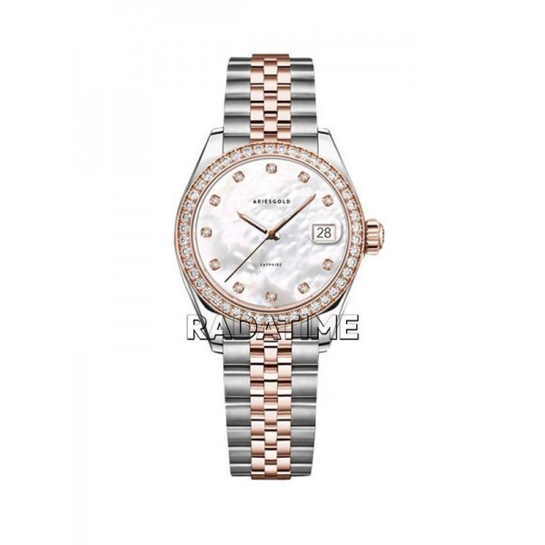 Jam Tangan Wanita Aries Gold B-1069R-2TR-MP Heritage Free Bezel 100% Original