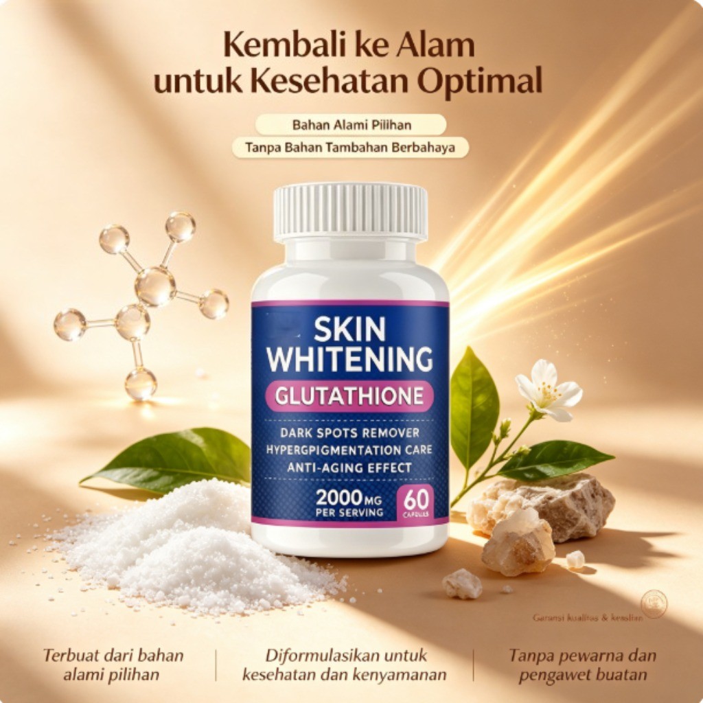 Suplemen Glutathione Pemutih Kulit 60 Kapsul 2000mg Glutathione Mendukung Pemutihan Kulit Dewasa den