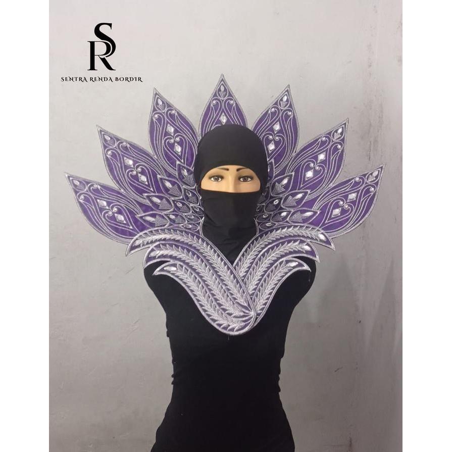 Kostum Karnaval Renda Bordir Motif Daun Jantung Hati - Hitam Gold               KHADIJAHORISTORE