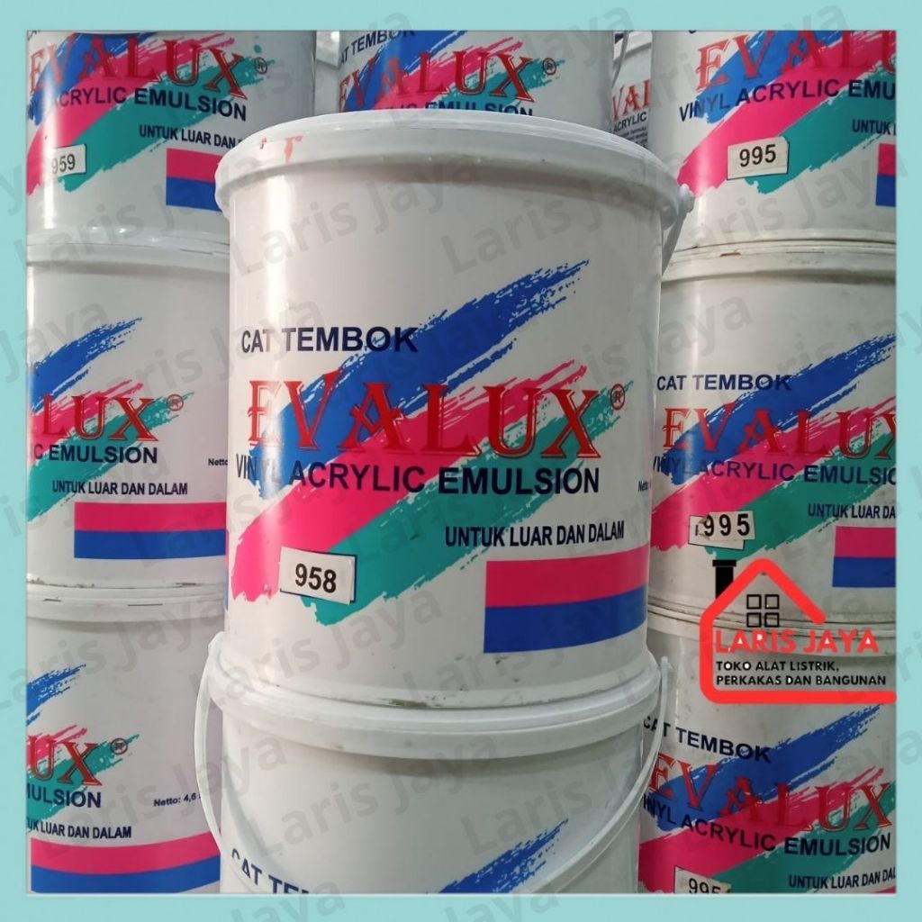 CAT TEMBOK EVALUX 5 KG WARNA PUTIH DAN WARNA WARNI  / CAT AIR DINDING / CAT Dinding