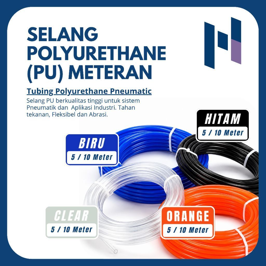 Selang Polyurethane PU METERAN 10MMX6.5MM / Selang Pipa / Selang Udara 10MM X 6.5MM