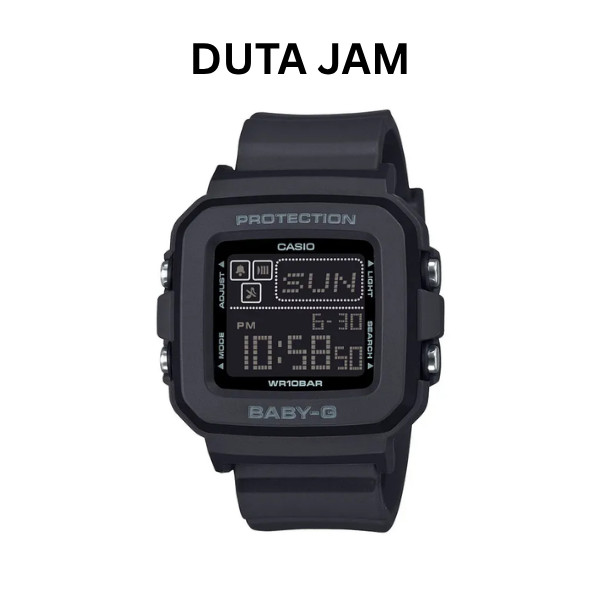 JAM TANGAN WANITA BABY-G BGD-10-1 BGD10-1DR DIGITAL BLACK RESIN STRAP ORIGINAL