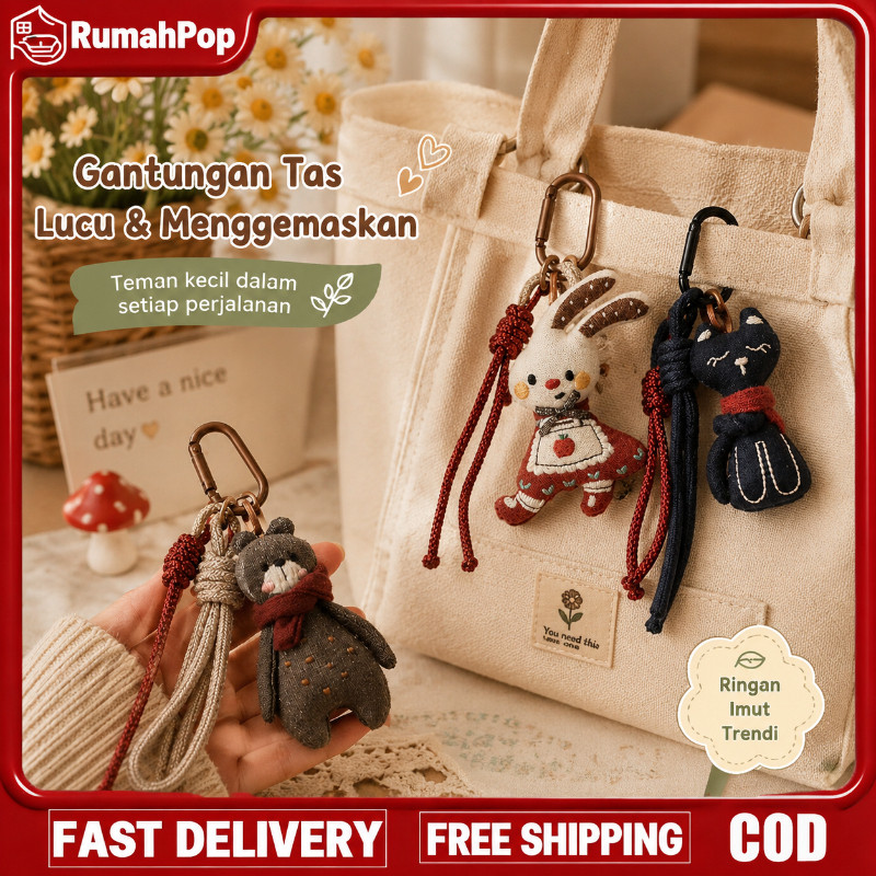 Gantungan Tas Rumbai Gantungan Kunci Tas Vintage Gantungan Tas Ransel Hadiah Untuk Pelajar Mainan Bo