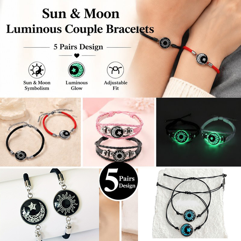 Gelang cauple Gelang couple matahari dan bulan Gelang bulan dan matahari Gelang Couple Sun Moon Berc
