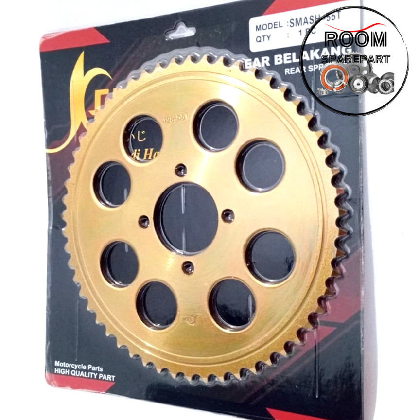 GEAR BELAKANG SMASH 55T GIR SPROCKET KEIJI GOLD