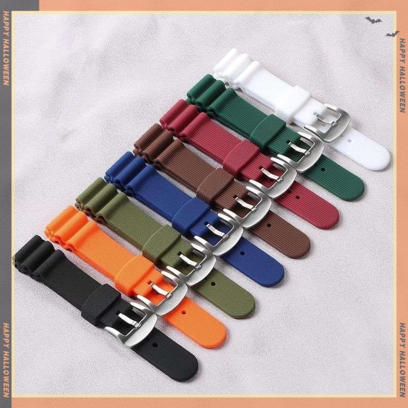 Gelang Jam Karet Silikon Sport Tahan Air 24mm Gesper Jarum Untuk Panerai PAM368 PAM389 PAM111 PAM351
