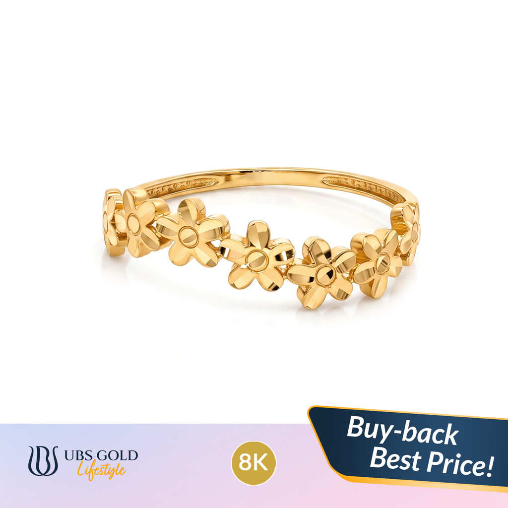 UBS Gold - Cincin Emas - 8K - Model Bunga - Ccs4012k