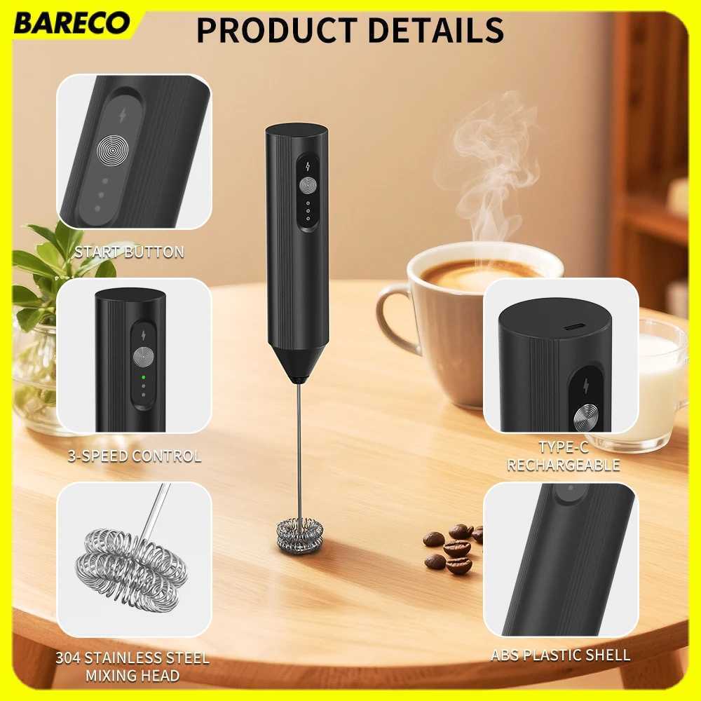 CLITON Hand Mixer Mini Pengocok Milk Frother USB Charge 300mAh - EF-B-BOX