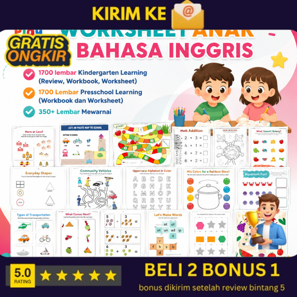 3700+ Worksheet Anak Bahasa Inggris | Worksheet Anak PAUD & TK | Belajar, Mewarnai & Aktivitas Seru