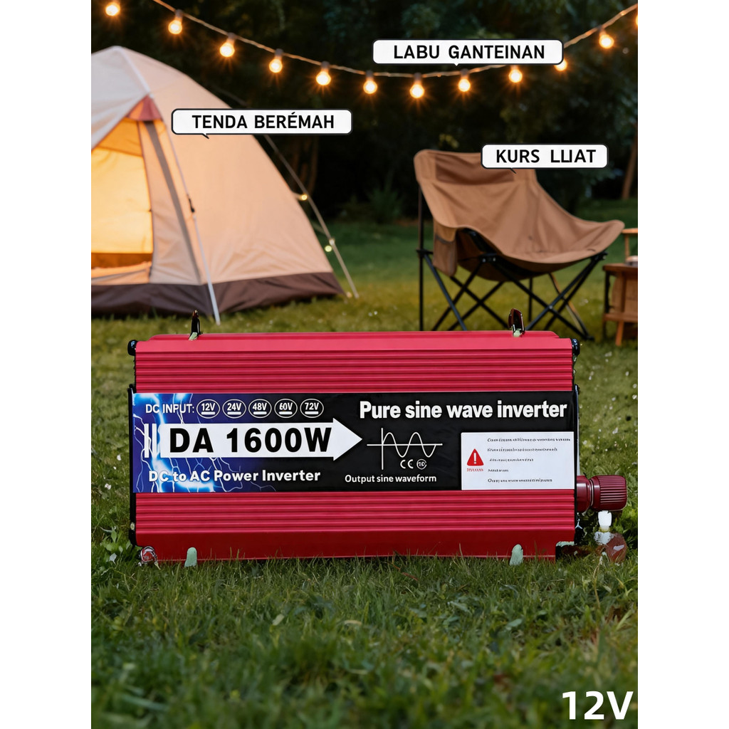 Power Car Inverter PSW 1600W DC 12V to AC 220V NBQ 1600W