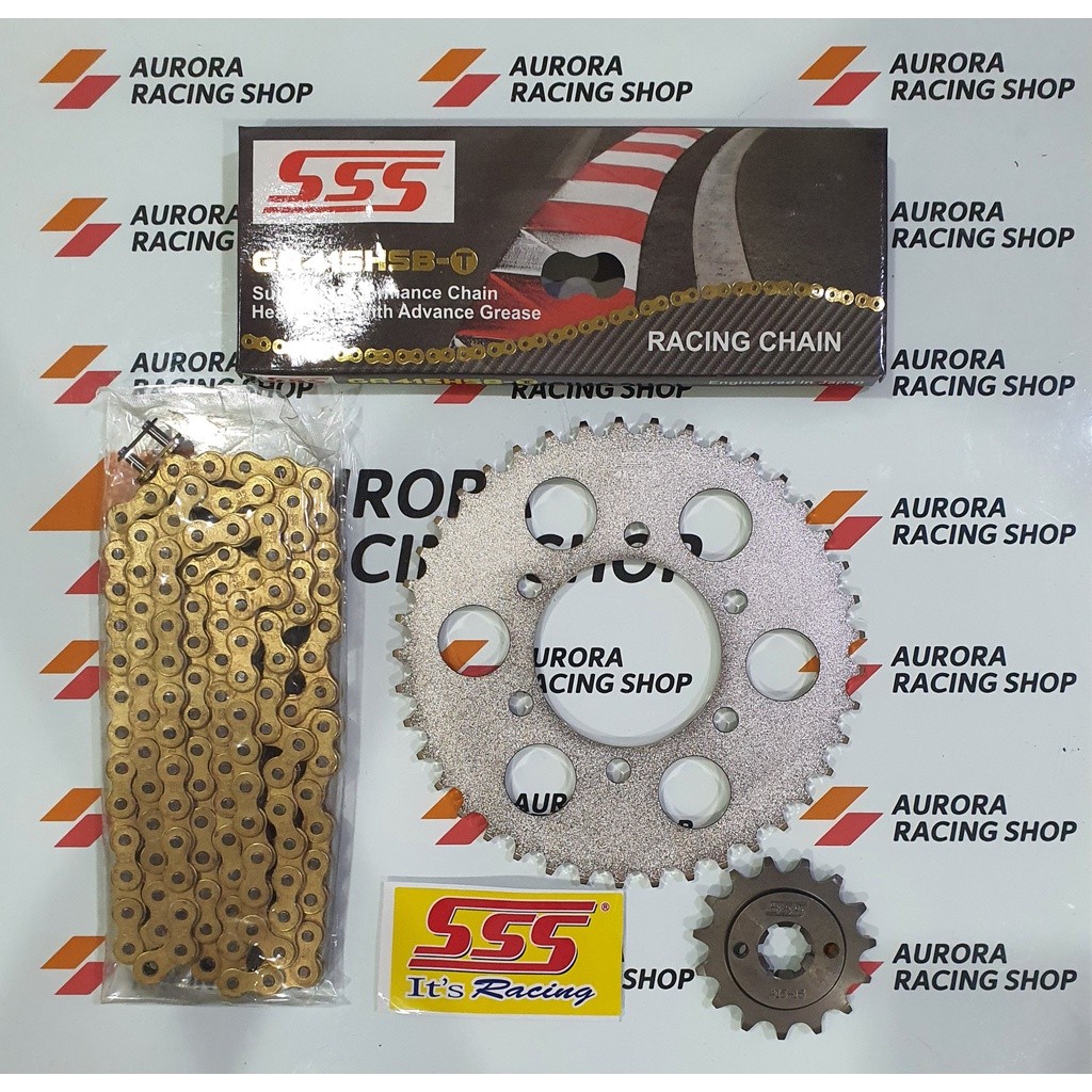 Gear Set SSS 415 Vixion Old - NVL - MX King & Rantai SSS 415 Hsbt Gold