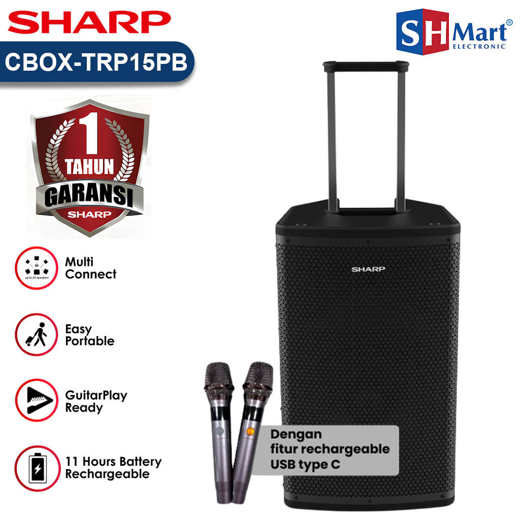 SHARP ADVANCED PROFESSIONAL SPEAKER 15 INCH CBOX-TRP15PB / TROLLEY SPEAKER CBOXTRP15PB INSTAN (MEDAN