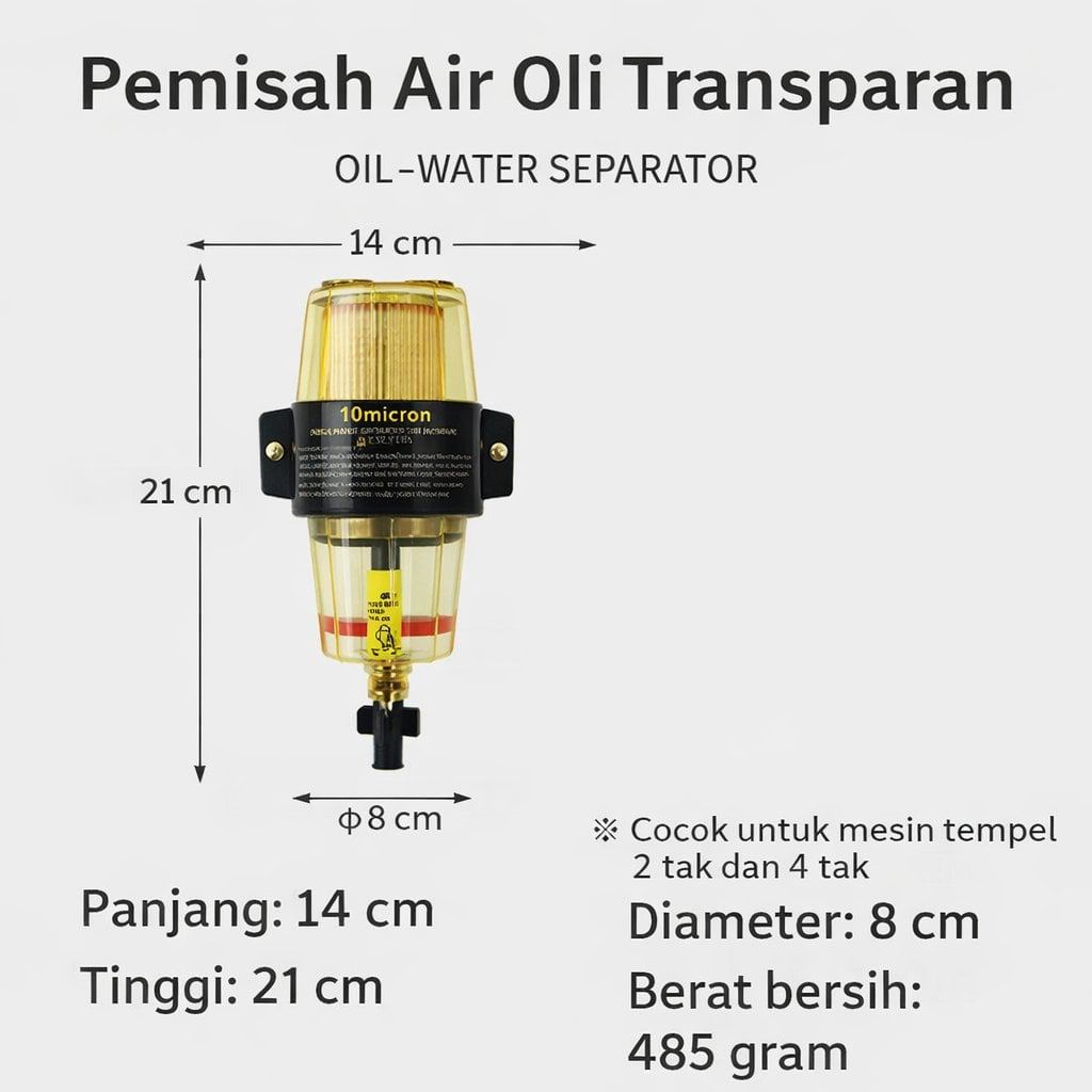 Fuel Water Separator Transparan Racor Mesin Tempel Kapal Boat Yamaha