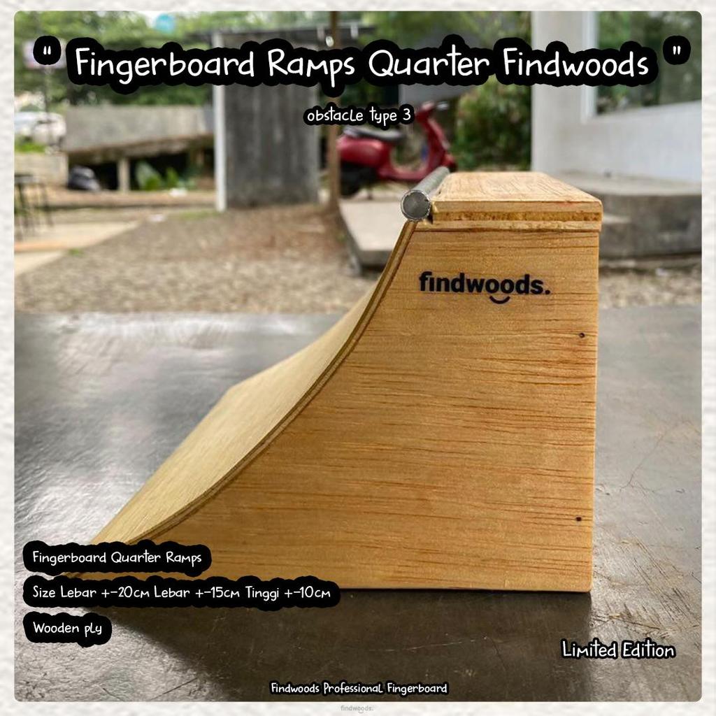 NS Fingerboard Obstacle Ramps Quarter Findwoods Wooden TERMURAH
