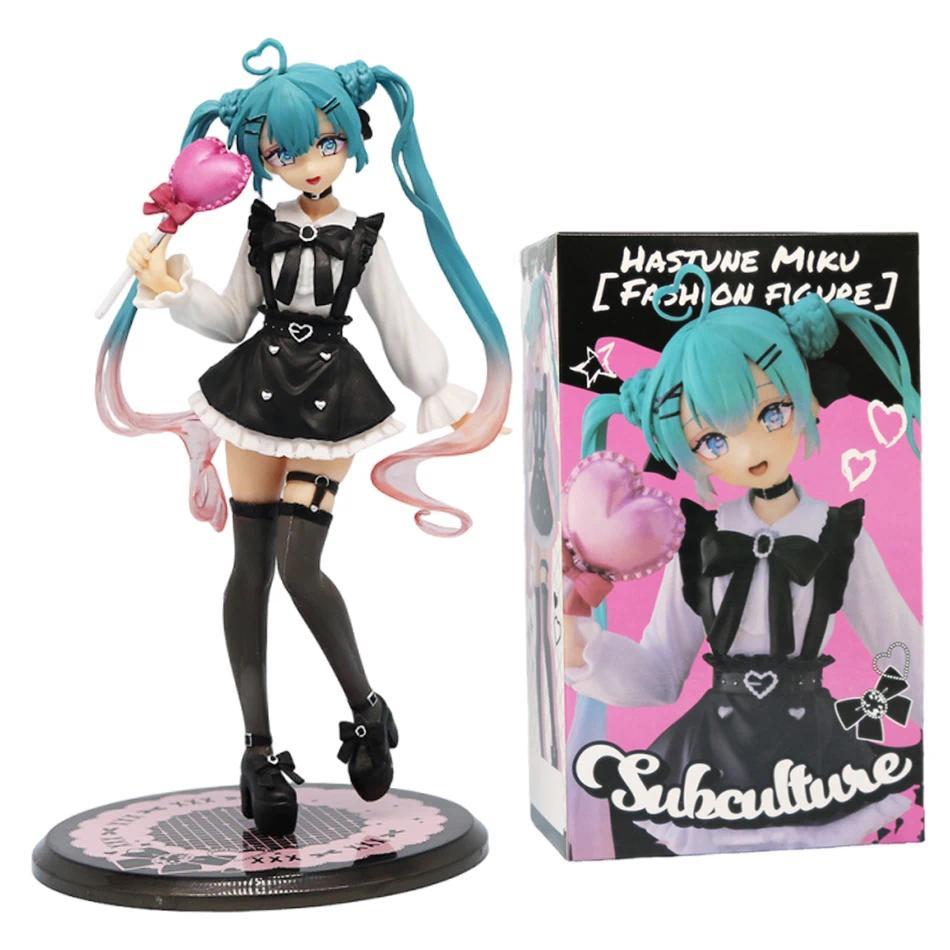 Sweet Hatsune Miku Figure Candy Maid Costume Miku Future Hatsune Miku Cute Handmade PVC Model Anime 