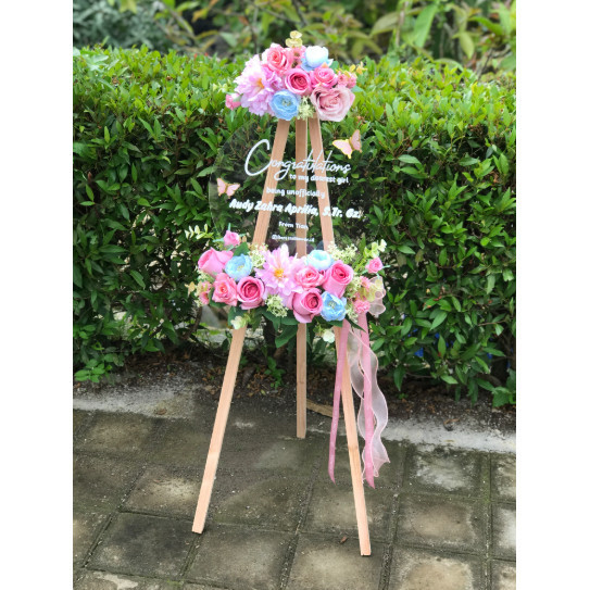 [Ready Bandung] Papan Bunga Akrilik Hadiah Pembukaan Toko Grand Opening Gift Ucapan Standing Acrylic