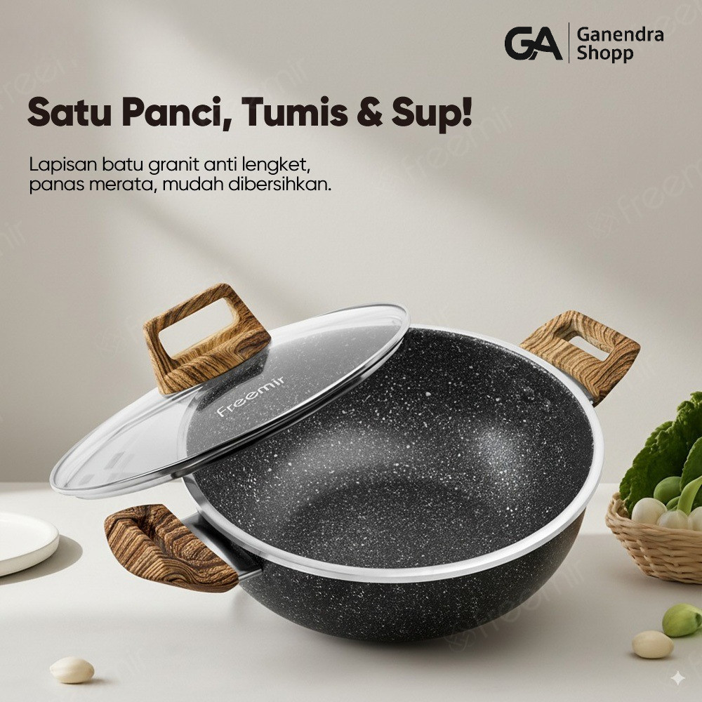 Wajan Anti Lengket 24/30cm Penggorengan Serbaguna Panci Multifungsi panci anti lengket