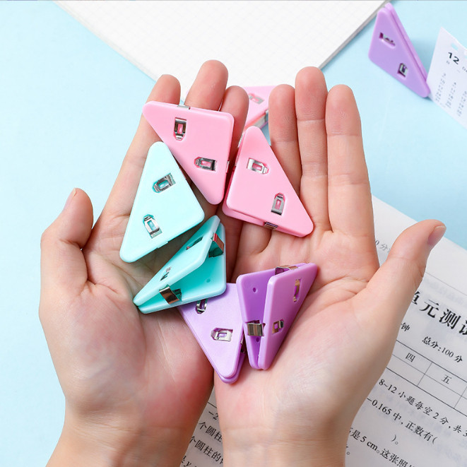 S6063 Penjepit Kertas Binder Plastik / Klip Penjepit Buku / Klip Sudut Kertas Akrilik / Paper Clip S