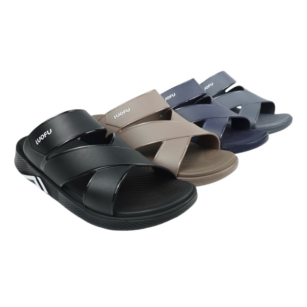LUOFU Sendal Selop Silang Jelly Karet Eva Pria E6240B-E01 [A00]