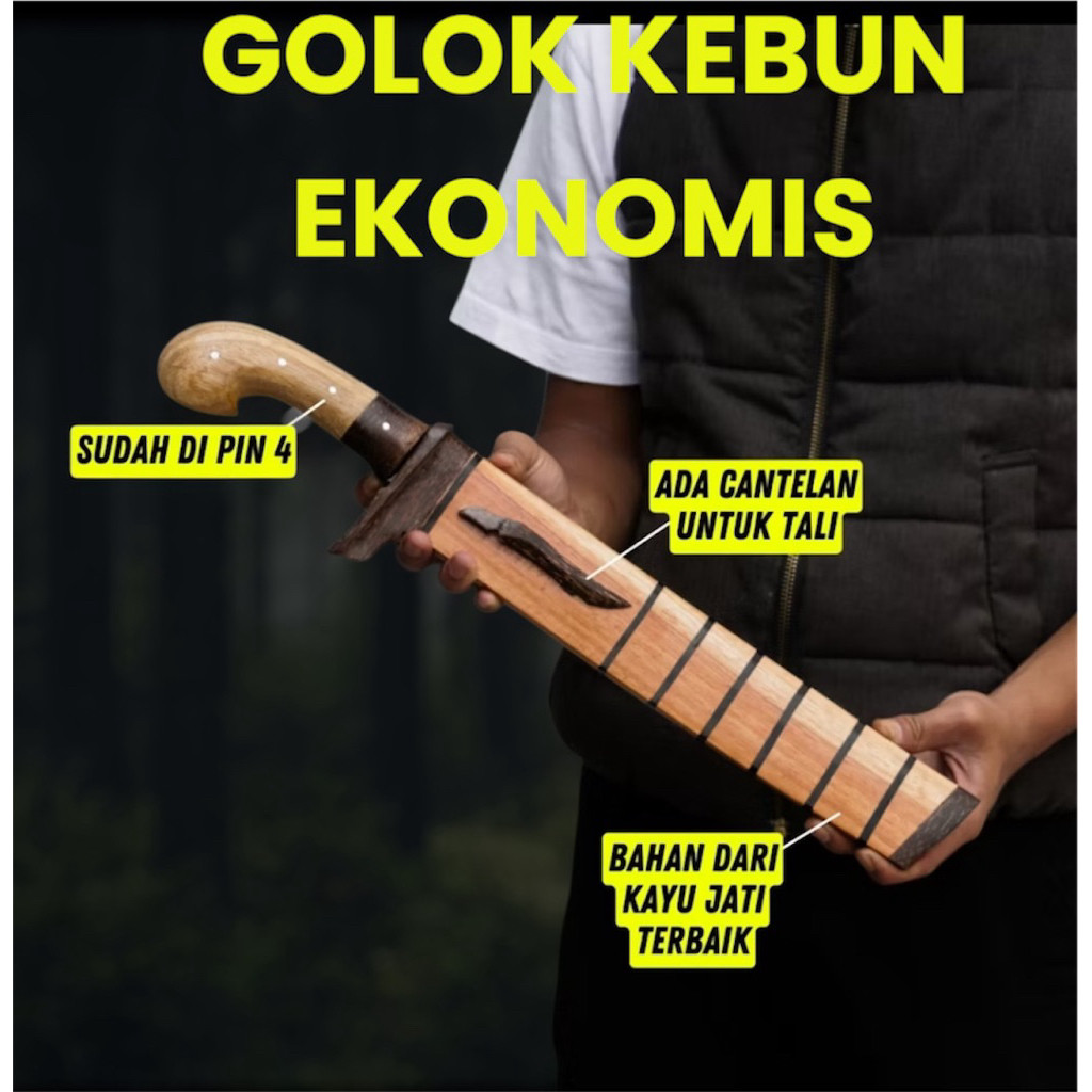 TOKOAKSA GOLOK Jepit Baja Per | Golok Kebun Sehari Hari > Fungsi Potong Kayu Dan Bambu Dengan Mudah