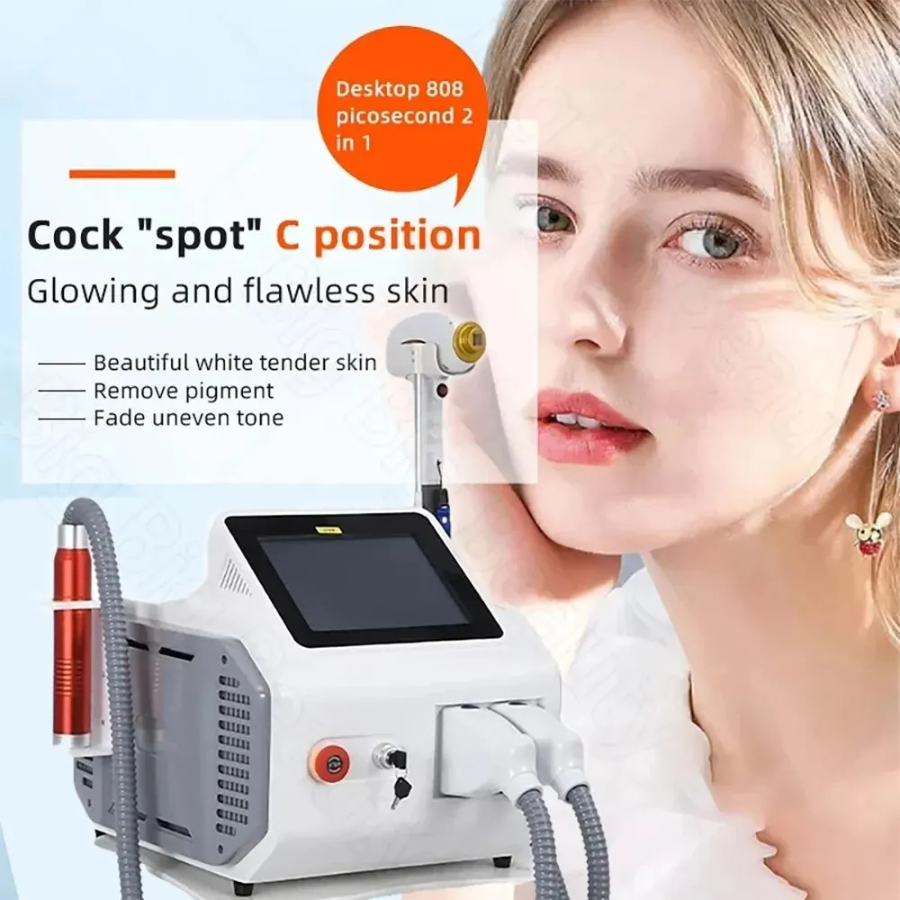 2 In 1 808 ode Laser Penghilang Rambut Permanen Q Swited Nd Yag Portabel 1064 Nm 1320 Nm Mesin Laser