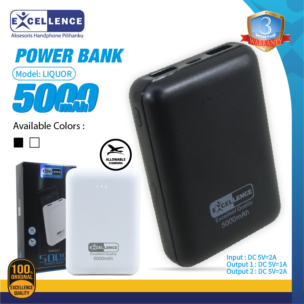 EXCELLENCE POWERBANK LIQUOR 5000MAH ORIGINAL | POWERBANK MINI  5000MAH TRAVEL SIZE