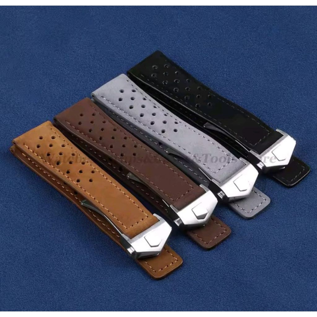STRAP TAG HEUER Kulit bludru kulit motif TAG heuer