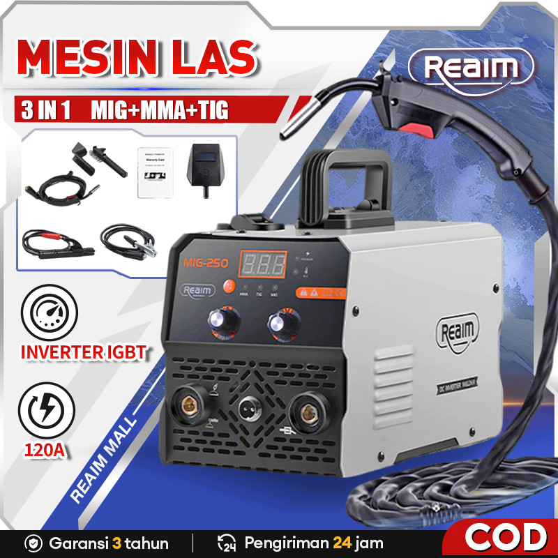 Reaim Solder Listrik Mesin Las Mesin Las 450 Watt Welding Mig 120A  Mesin Las Listrik Inverter