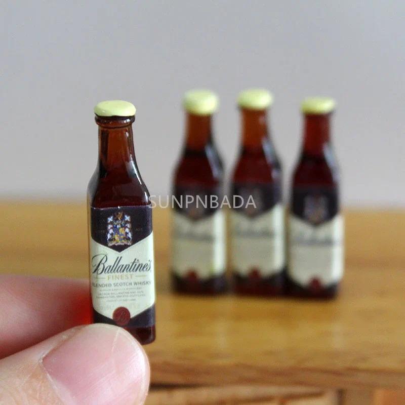 1/6 Scale Miniature Dollhouse Wine Mini Whisky Bottle Drinks Pretend Play Kiten Food for BJD Doll Ac