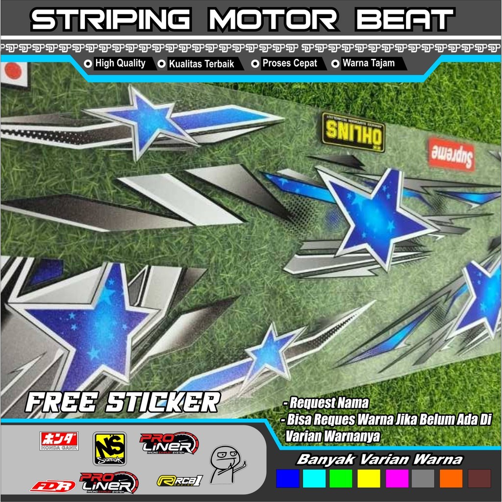 Striping Honda Beat Deluxe 2020/2021/2022/2023/2024 Transparan List Vietnam Bintang Diesel | Sticker