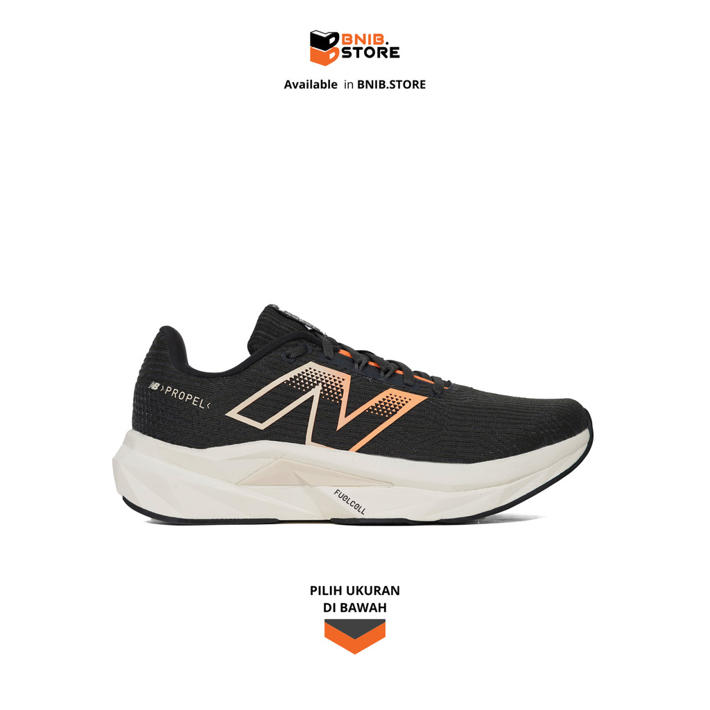 Sepatu Lari Pria NB FuelCell Propel V5 Black Hot Mango Original