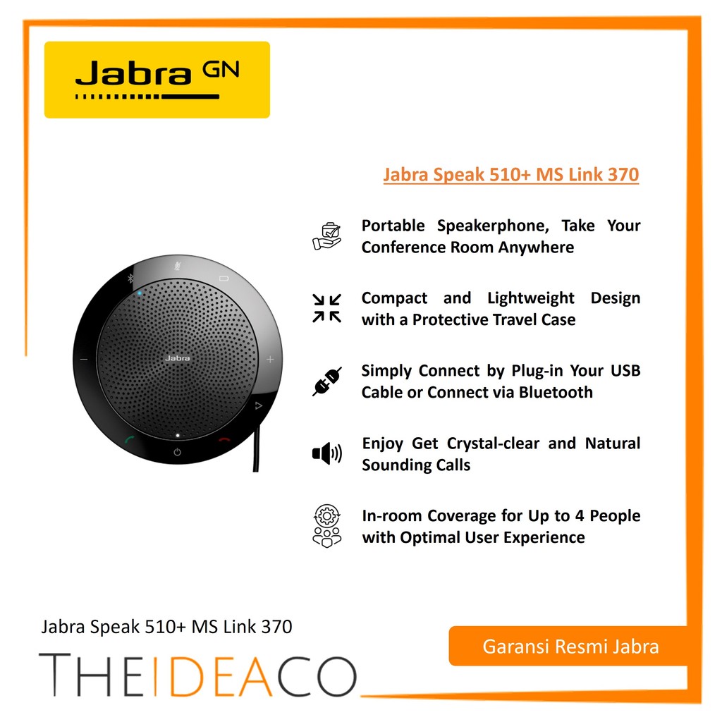 Jabra Speak 510+ MS Link 370 Speakerphone (7510-309)