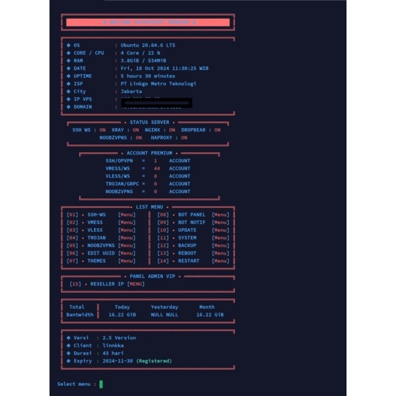 Script premium v2.5 vps opensource/hak milik haproxy