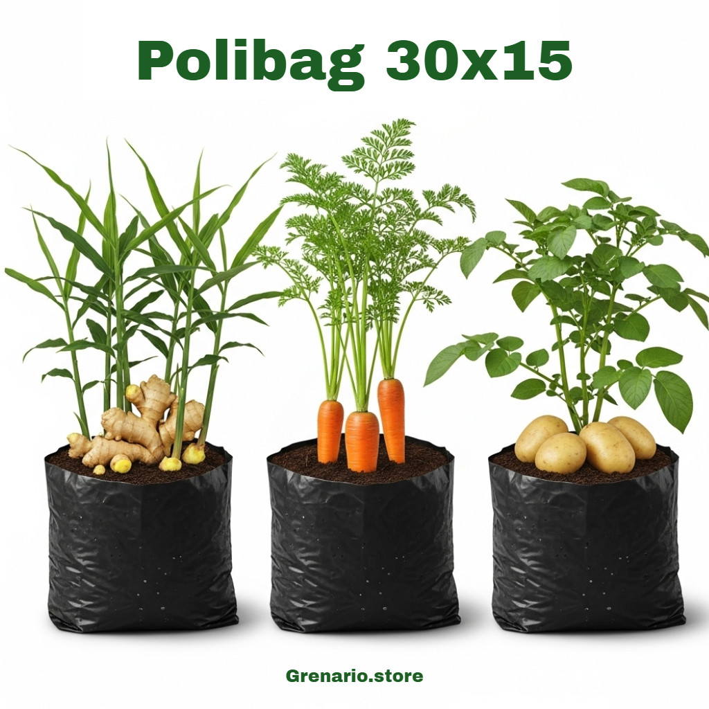 (LEAFORA) Polybag Polibag Polibek 30x15 cm pot plastik tanaman hias tanah hitam hydroponik buah