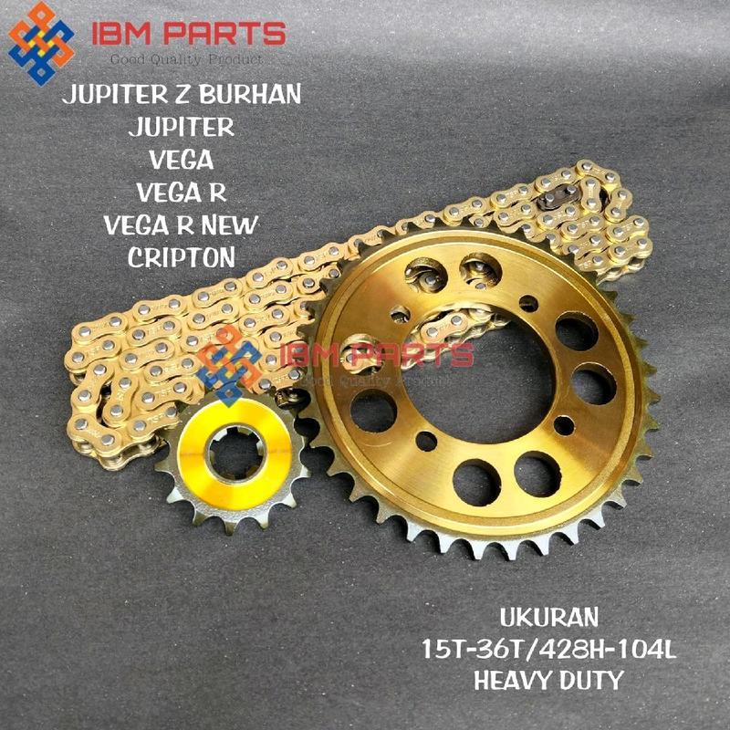 GEAR GIR GER SET PAKET JUPITER Z BURHAN JUPITER Z LAMA VEGA VEGA R NEW CRIPTON UKURAN 15-36 GOLD.SSS